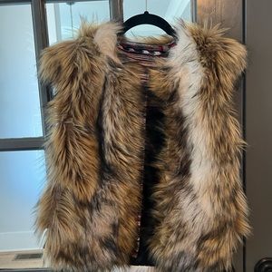 Twelfth Street by Cynthia Vincent Faux Fur Vest size Small.